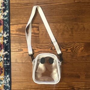 Clear Crossbody Bag with White Strap